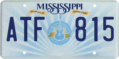 MS license plate ATF815