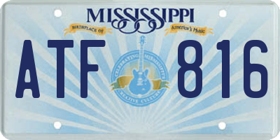 MS license plate ATF816