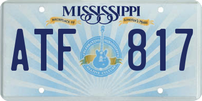 MS license plate ATF817