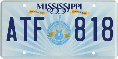 MS license plate ATF818