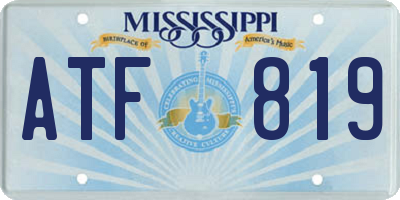 MS license plate ATF819