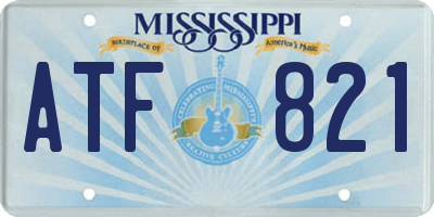 MS license plate ATF821