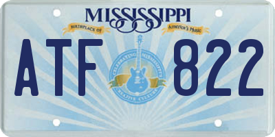 MS license plate ATF822