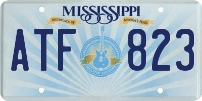 MS license plate ATF823