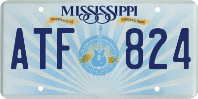MS license plate ATF824