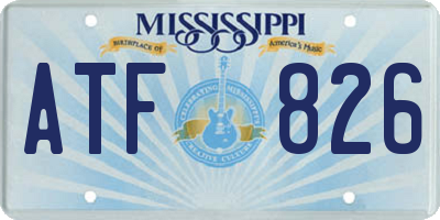 MS license plate ATF826
