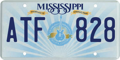 MS license plate ATF828