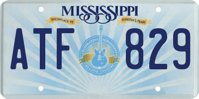 MS license plate ATF829