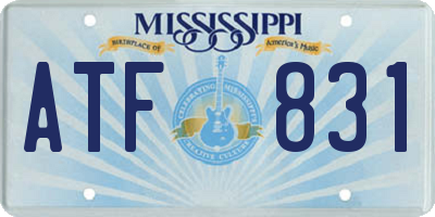 MS license plate ATF831