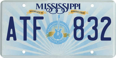 MS license plate ATF832