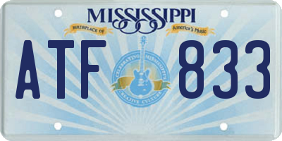 MS license plate ATF833