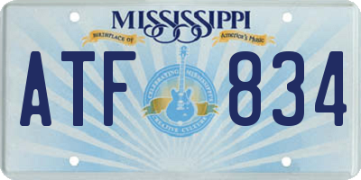 MS license plate ATF834