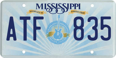 MS license plate ATF835