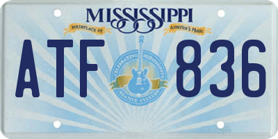 MS license plate ATF836