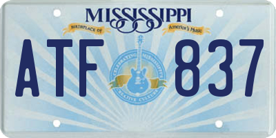 MS license plate ATF837