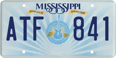 MS license plate ATF841