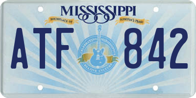 MS license plate ATF842