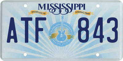MS license plate ATF843