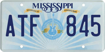 MS license plate ATF845
