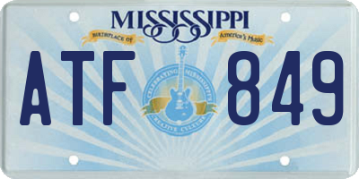 MS license plate ATF849