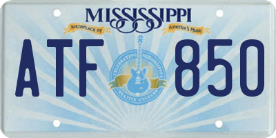 MS license plate ATF850