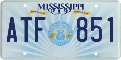 MS license plate ATF851
