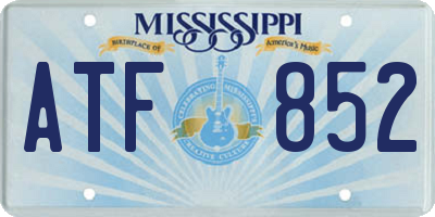 MS license plate ATF852