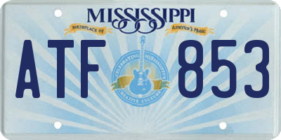 MS license plate ATF853