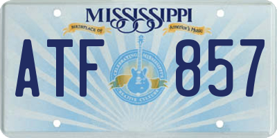 MS license plate ATF857