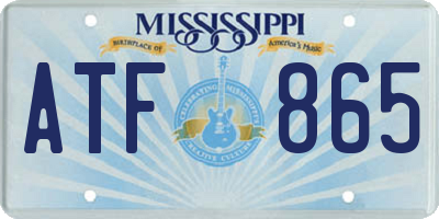 MS license plate ATF865