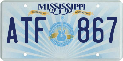 MS license plate ATF867