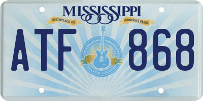MS license plate ATF868