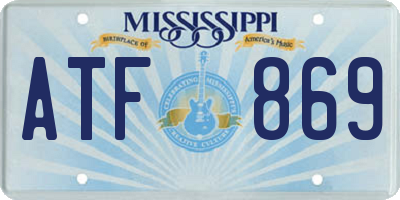 MS license plate ATF869