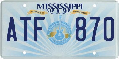MS license plate ATF870