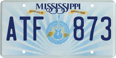MS license plate ATF873