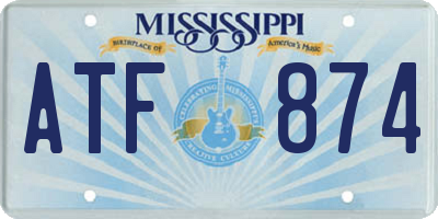 MS license plate ATF874