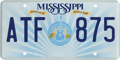 MS license plate ATF875