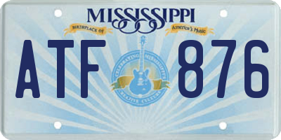MS license plate ATF876