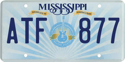 MS license plate ATF877