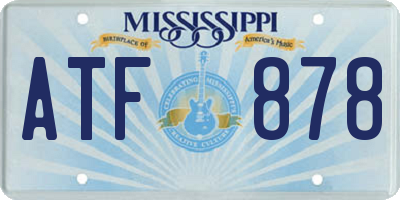 MS license plate ATF878