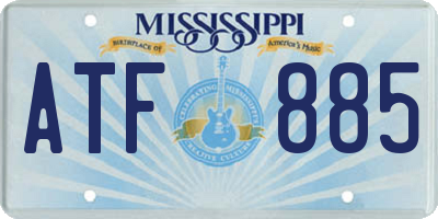 MS license plate ATF885