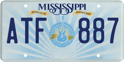 MS license plate ATF887