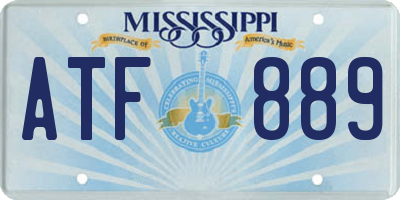 MS license plate ATF889