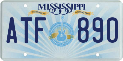 MS license plate ATF890