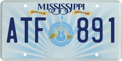 MS license plate ATF891