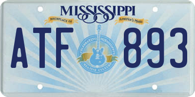 MS license plate ATF893