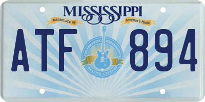 MS license plate ATF894
