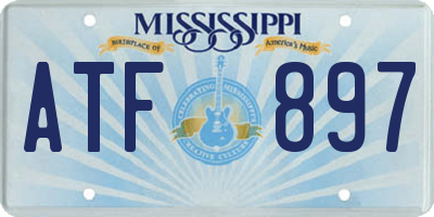 MS license plate ATF897