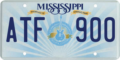 MS license plate ATF900