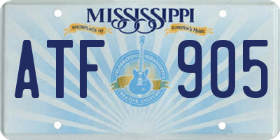 MS license plate ATF905